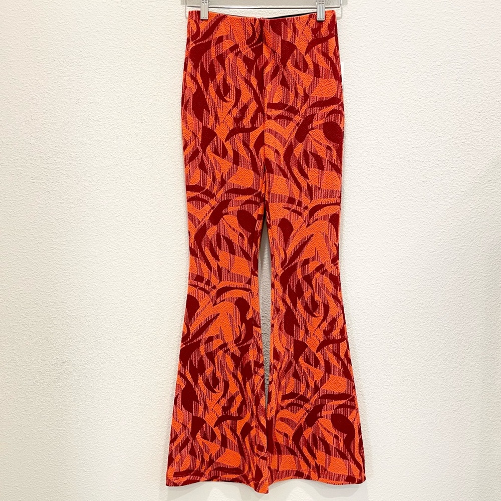 NWT! ANTHROPOLOGIE The Joni Orange Funky Flare Pants!